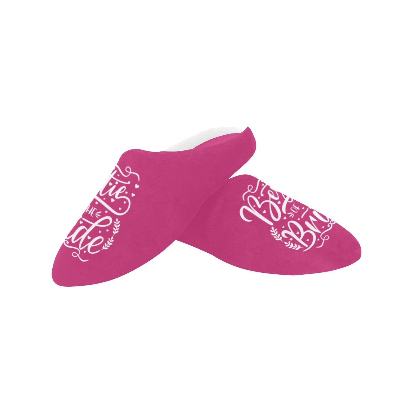 Bestie of the Bride Hot Pink Women's Non-Slip Cotton Slippers