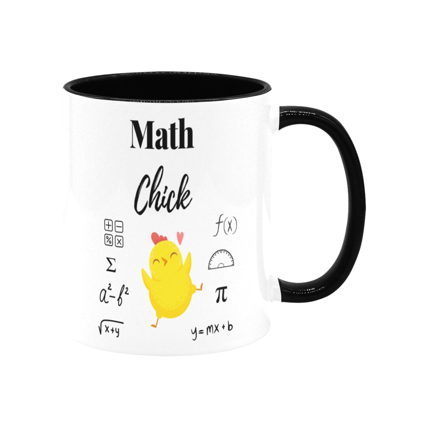 Math Chic Ceramic Mug with Black Interior Color