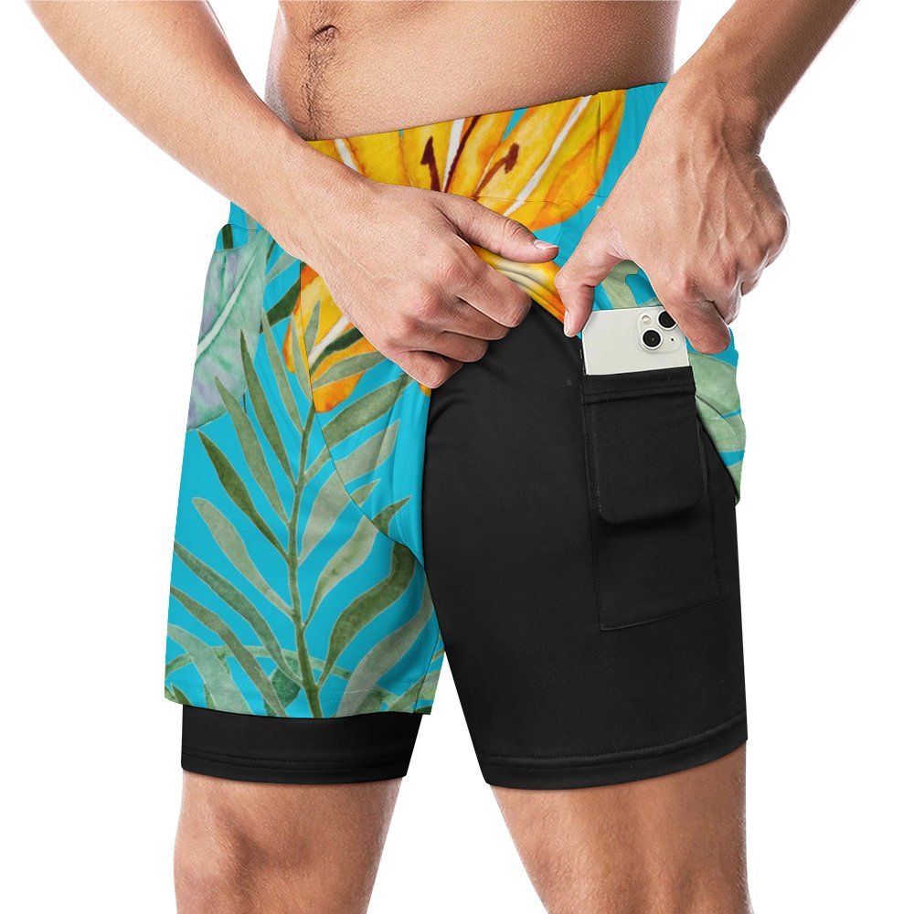 Men's Gym and Beach Shorts| Tropical Turquoise