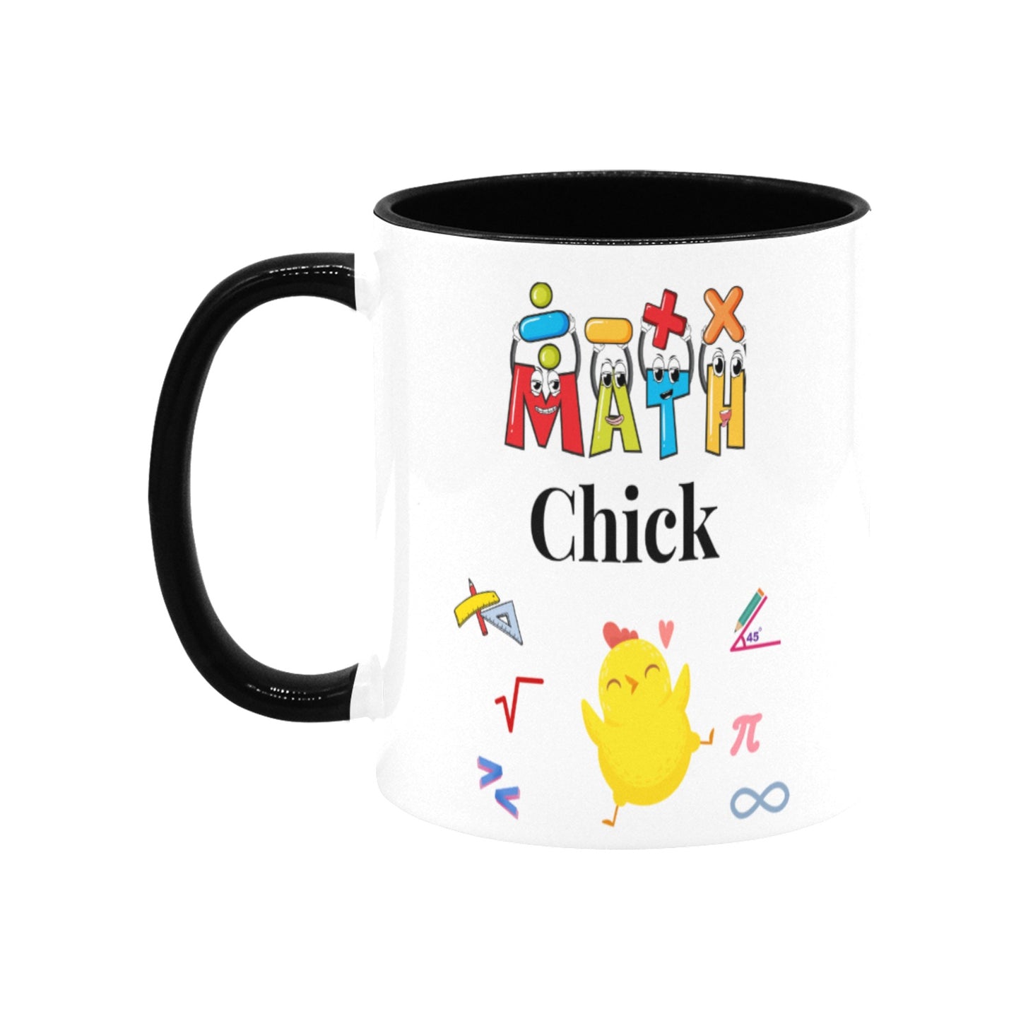 Math Chick Ceramic Mug with Black Interior