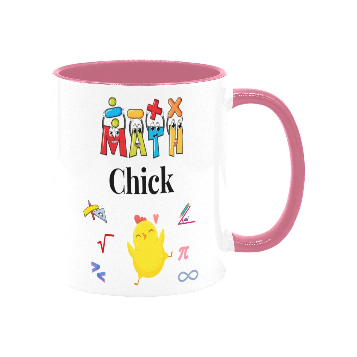 Math Chick Ceramic Mug with Pink Interior