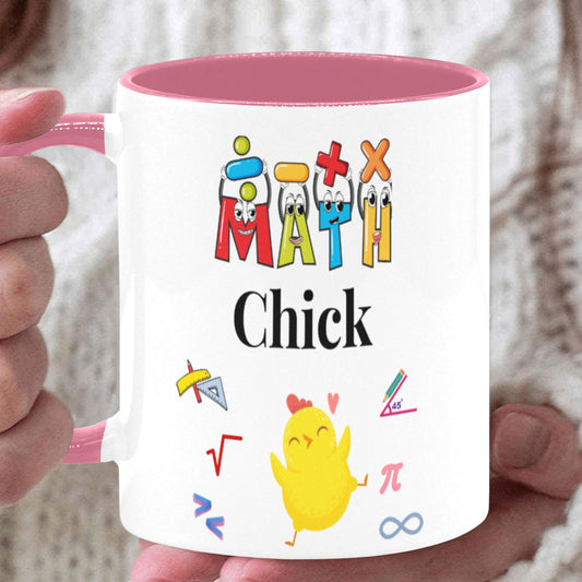 Math Chick Ceramic Mug with Pink Interior