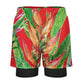 Men's Gym and Beach Shorts| Tropical Red