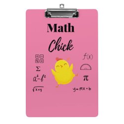 Math Chick Clipboard in Pink