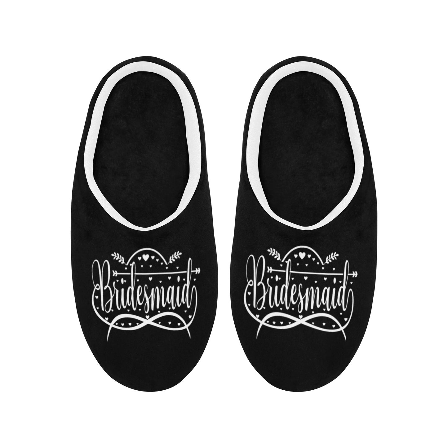 Bridesmaid Black Women's Non-Slip Cotton Slippers