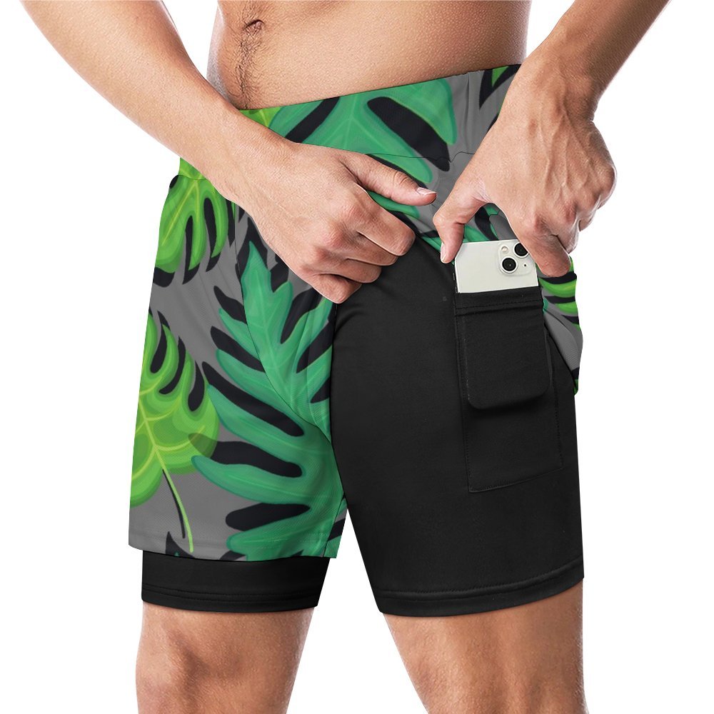 Men's Gym and Beach Shorts| Tropical Gray