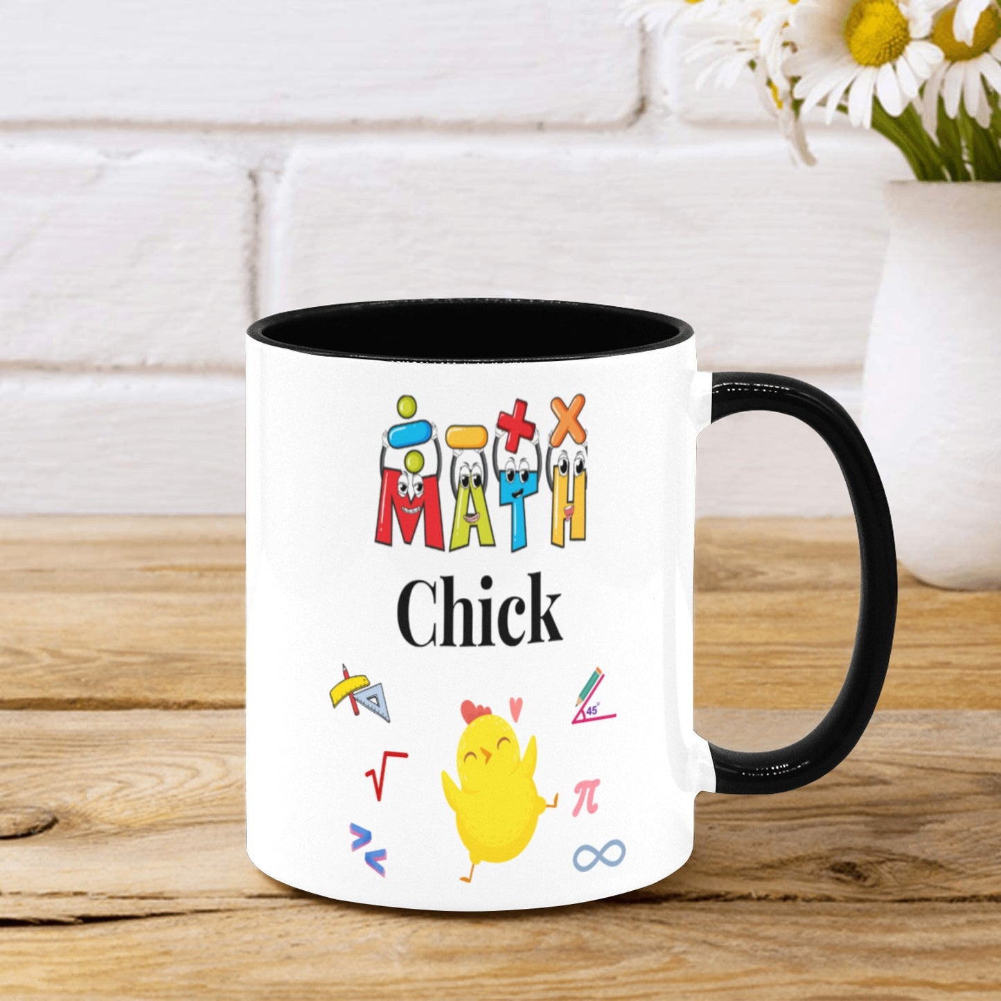 Math Chick Ceramic Mug with Black Interior