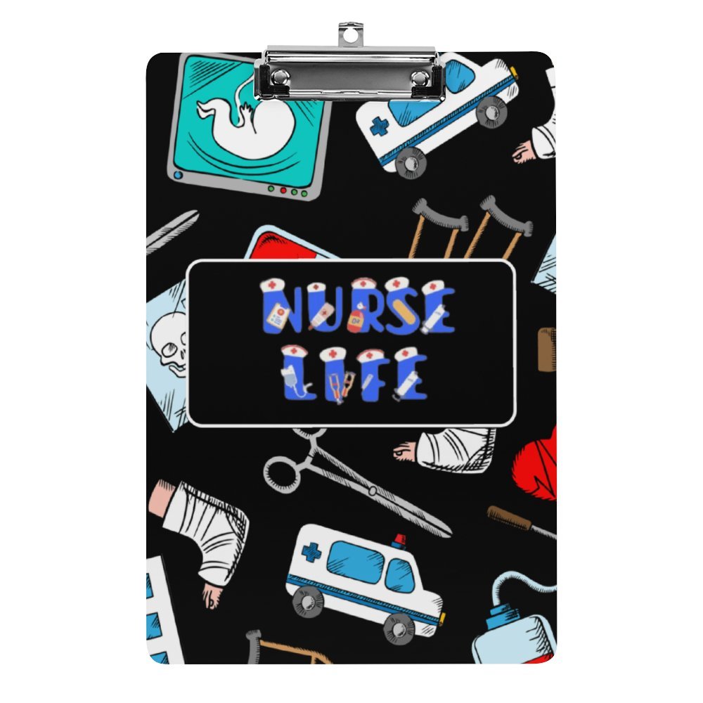 Nurse Life Acrylic Black Clipboard