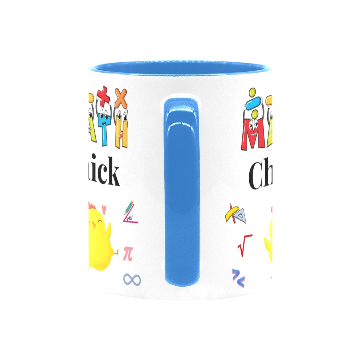 Math Chick Ceramic Mug with Blue Interior