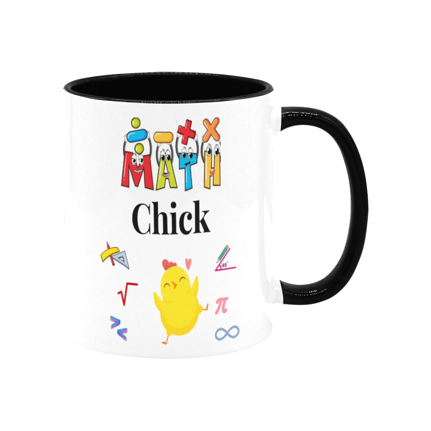 Math Chick Ceramic Mug with Black Interior