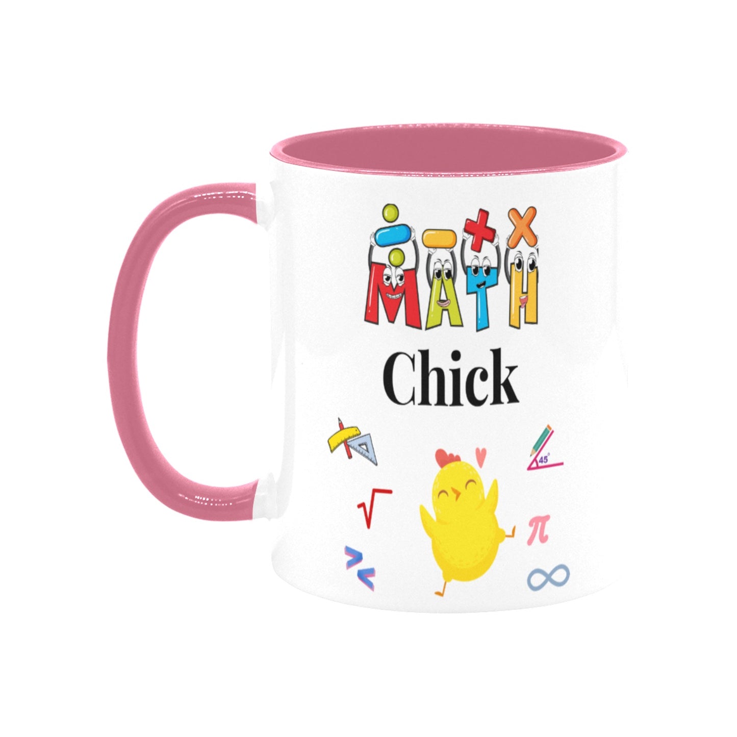 Math Chick Ceramic Mug with Pink Interior