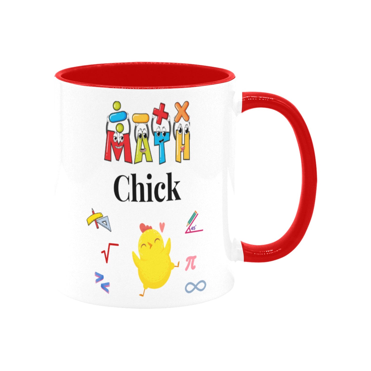 Math Chick Ceramic Mug with Red Interior