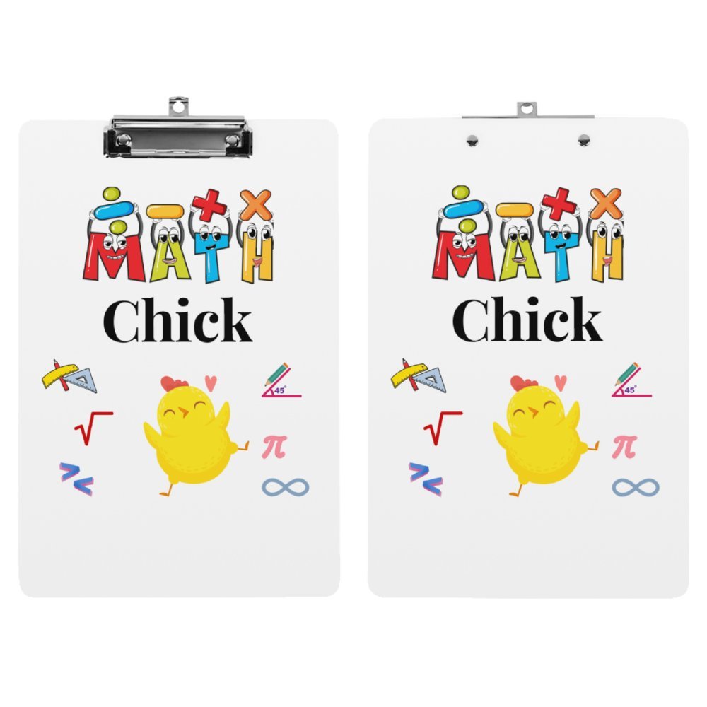 Math Chick Clipboard in White