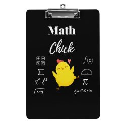 Math Chick Clipboard in Black