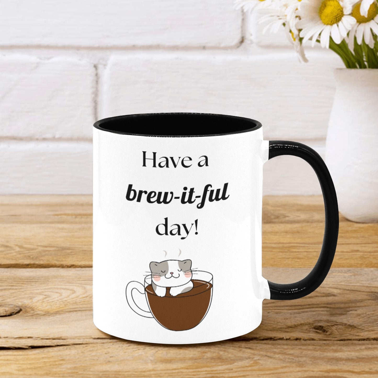 Have a Brew-ti-ful Day! Cat Mug